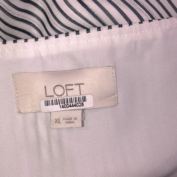 LOFT size XLarge pin striped peplum top - Picture 5 of 6